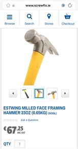 ESTWING Sure Strike Hammer - 23 oz Rip Claw Hammer with Milled Face & Fiberglass Handle - MRF23LM