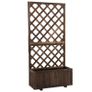 Garden Wooden Pine Trough Planter with Topped Trellis Climbing Plants Flower Raised Bed (FREE SHIPPING) Image 2