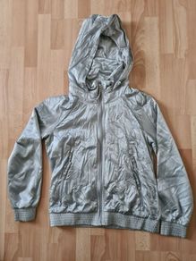 Adidas windbreaker jumper silver shiny size L 16uk