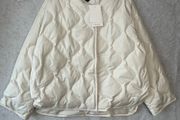 COS Quilted Recycled Down Jacket Cream Off-White Size M