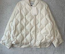 COS Quilted Recycled Down Jacket Cream Off-White Size M