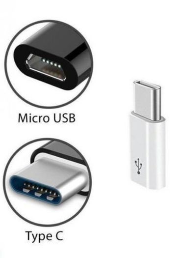 USB-C Type C Male to Micro USB Female Adapter Converter / Data Sync and Charging