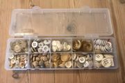 Box of white/off- white/grey assorted buttons: