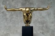 Large bronze statue on custom stand