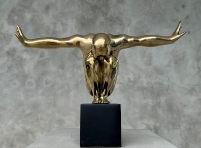Large bronze statue on custom stand