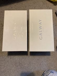 Galway Crystal set of 2 glass candlesticks and candles