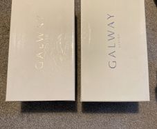 Galway Crystal set of 2 glass candlesticks and candles