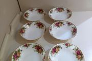 6 x 16cm / 6" CEREAL / DESSERT BOWLS Royal Albert Old Country Roses Bone China