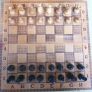 Vintage Folding Wooden Travel Chess Set With Hand Carved Pieces 13" x 13" Image 5