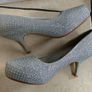 Truffle Silver Mesh Diamond Heels 8uk Image 4
