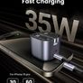 USB C Charger PD 35W USB C Plug Nexode 2-Port Compact Fast Charger Plug Foldable GaN Charger Compatible with iPhone 16/15/14/13/12, Galaxy S10-S24 Series, Pixel 9/8/7/6, MacBook Air M1/M2 Image 8