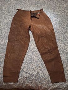 Vintage 80s Dark Brown Leather Trousers
