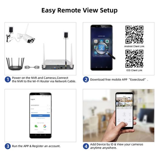 3MP WiFi CCTV System 10CH NVR Security Camera System Two Way Audio Outdoor Wireless IP Cameras Video Surveillance Kit
