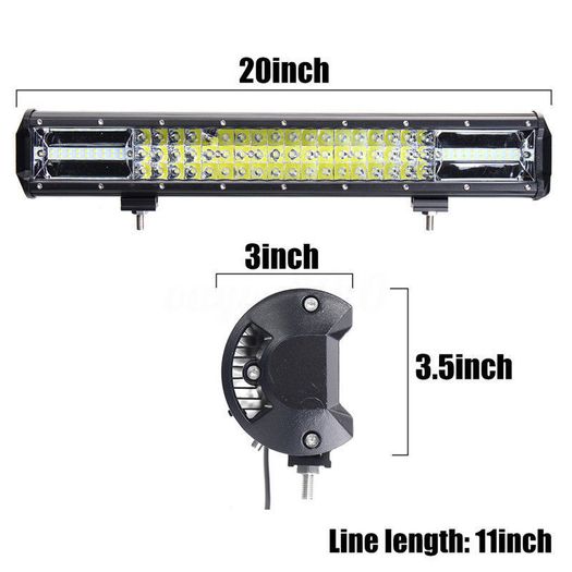 20" 540W 6000K LED Work Light Bar Offroad Driving Lamp Fog Car Truck SUV Boat US