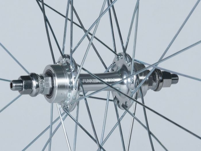 Pink Bicycle Wheelset - Fixie/Singlespeed/FixedGear/Track Bike (FlipFlop Rear Hub) Sealed Bearings - Massive Discount Sale due to Cosmetic Flaws - Pink Rims with Silver Spokes and Hubs