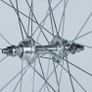 Red Bicycle Wheelset - Fixie/Singlespeed/FixedGear/Track Bike (FlipFlop Rear Hub) Sealed Bearings - Massively Discounted due to Cosmetic Flaws - Red Rims with Silver Spokes and Hubs. Image 7