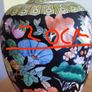 Vintage Black Porcelain Chinese Famille Rose Jar Urn Image 9