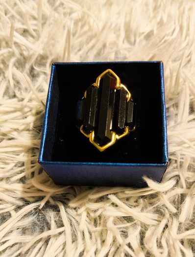 Statement Black Geometric Ring Bold & Elegant