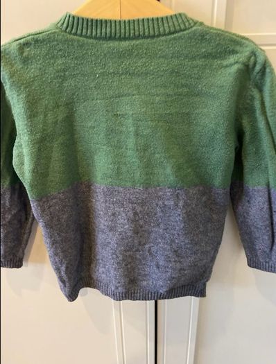 Benetton baby green & grey cardigan 9-12 months