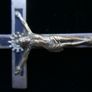Antique pectoral cross crucifix ebony wood inlay - skull with crossbones Image 6