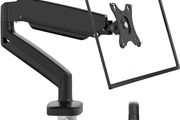 Single Monitor Arm for 13-32Screens, Ergonomic Height Adjustable Gas Spring Monitor Arm Bracket, VESA 75/100mm, 2 Mounting Options, Weight 1 kg to 6 kg