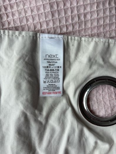 Next Kids Pink Waffle Princess Eyelet Curtains