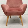 Dusky Pink Velour Chair Image 3