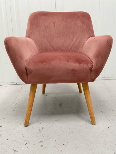 Dusky Pink Velour Chair