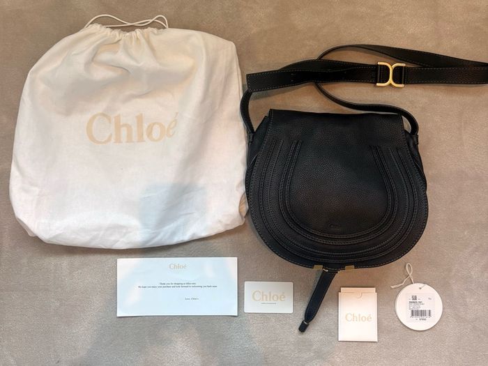 Authentic Chloe Marcie black lambskin leather bag
