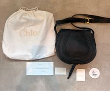 Authentic Chloe Marcie black lambskin leather bag