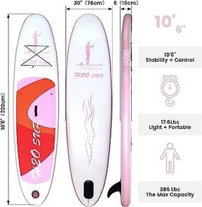 Stand Up Paddle Board 10 6 10 x 30 x 6 inch with Premium SUP Paddle Board Accessories & Backpack, Ultra Light, Wide Stable Design, Non-Slip Deck (FREE SHIPPING)