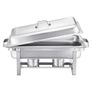 Features & Details Elegant Silver Finish: The modern silver color of this chafing dish warmer adds a sophisticated touch to any event. Whether it's a buffet, party, or wedding, this sleek design enhances your table setting and elevates the atmosphere  Image 9