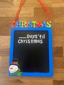 christmas countdown hanging black board