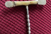 Antique Metal &amp; Bone Corkscrew