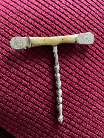 Antique Metal & Bone Corkscrew