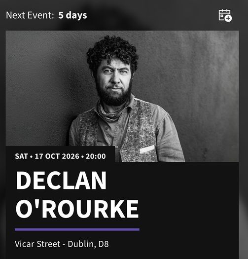 Declan O'Rourke - Vicar Street 17th October. 2 tickets