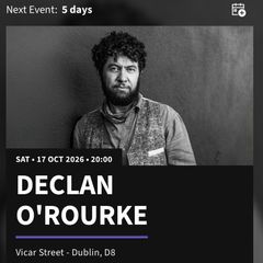 Declan O'Rourke - Vicar Street 17th October. 2 tickets