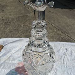 John Walsh Quatrefoil Sterling Silver Cut Glass Decanter(1903)