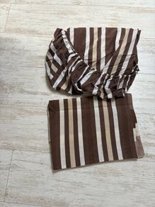 Striped single fitted sheet & pillowcase