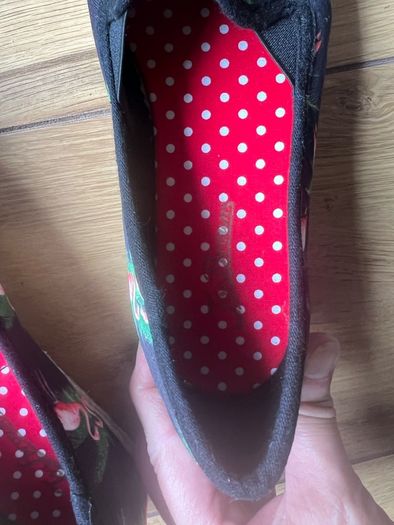 Joe Browns flamingo print black canvas shoes