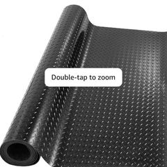 Rubber Garage Floor Mats 1M x 5M / 3.3Ft x 16.4Ft Anti-Slip Diamond Plate Mat 3mm Thick Heavy Duty Commercial Flooring Mat Roll for Under Car, Gym, Garage, Warehouse, Black