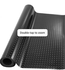 Rubber Garage Floor Mats 1M x 5M / 3.3Ft x 16.4Ft Anti-Slip Diamond Plate Mat 3mm Thick Heavy Duty Commercial Flooring Mat Roll for Under Car, Gym, Garage, Warehouse, Black