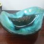 Stunning Vintage Mid Century Modern Ceramic Ashtray in the Most Amazing Turquoise Green and Brown Glaze, Grand River Pottery, Fergus, Canada- A Tobacciana Collector's Dream Piece! Image 7