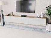 TV Cabinets 2 pcs Chipboard 120x40x34 cm High Gloss White Oak