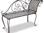 Garden Chaise Lounge 128 cm Steel Antique Brown