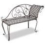 Garden Chaise Lounge 128 cm Steel Antique Brown Image 2