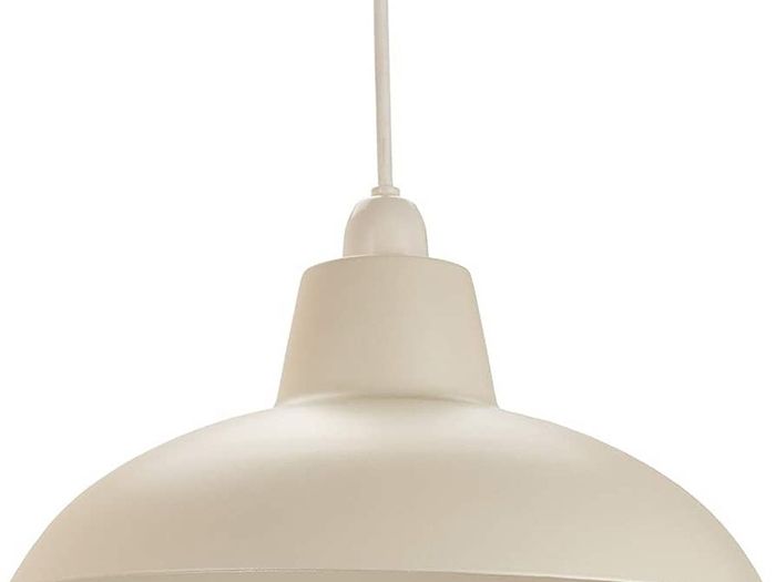 Retro Designed Matt White Curved Metal Ceiling Pendant Light Shade | 60w Maximum | 29cm Diameter (FREE POSTAGE)