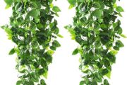 NEW SALE | 2pcs Artificial Hanging Plants 3.6ft Fake Ivy Vine Fake Ivy Leaves for Wedding Wall House Room Patio Indoor Outdoor Home Shelf Office Decor