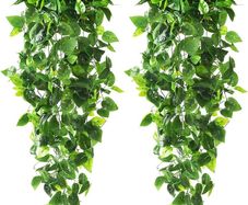 NEW SALE | 2pcs Artificial Hanging Plants 3.6ft Fake Ivy Vine Fake Ivy Leaves for Wedding Wall House Room Patio Indoor Outdoor Home Shelf Office Decor