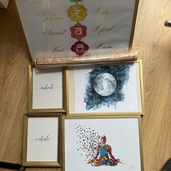 Yoga posters 5 framed one unopened